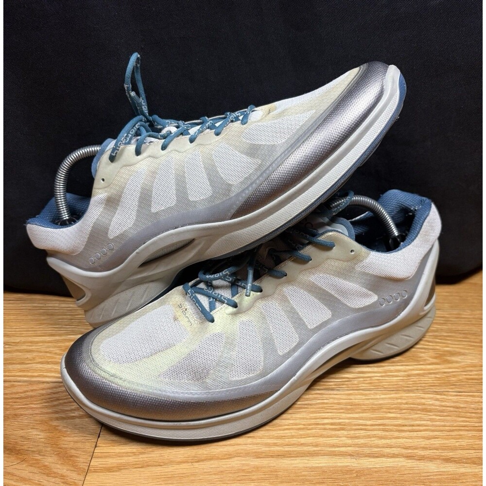 ECCO Performance Biom Men's Sneakers Gray Teal 10 44 Mesh Athletic Walking Shoes